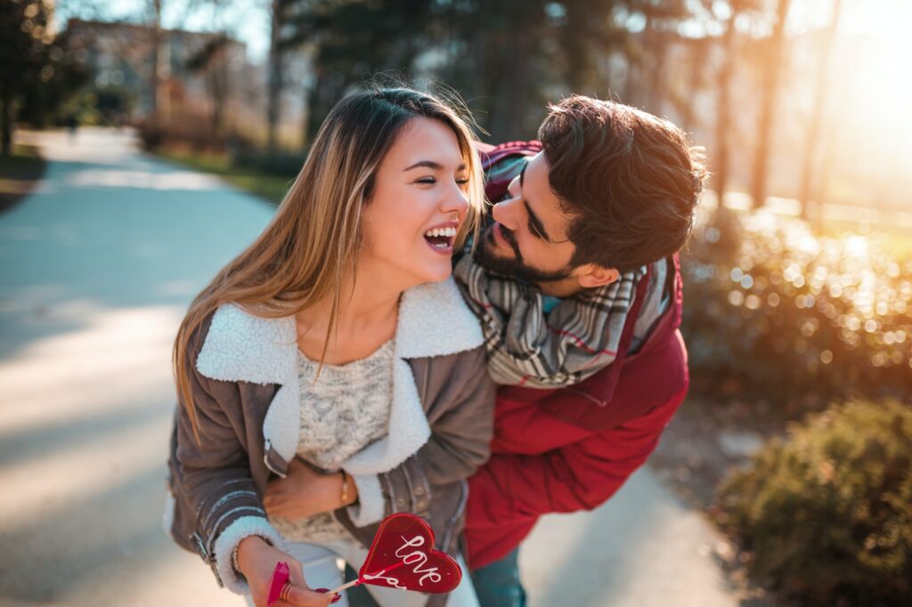 Couple on date enjoys in their lovely moments.